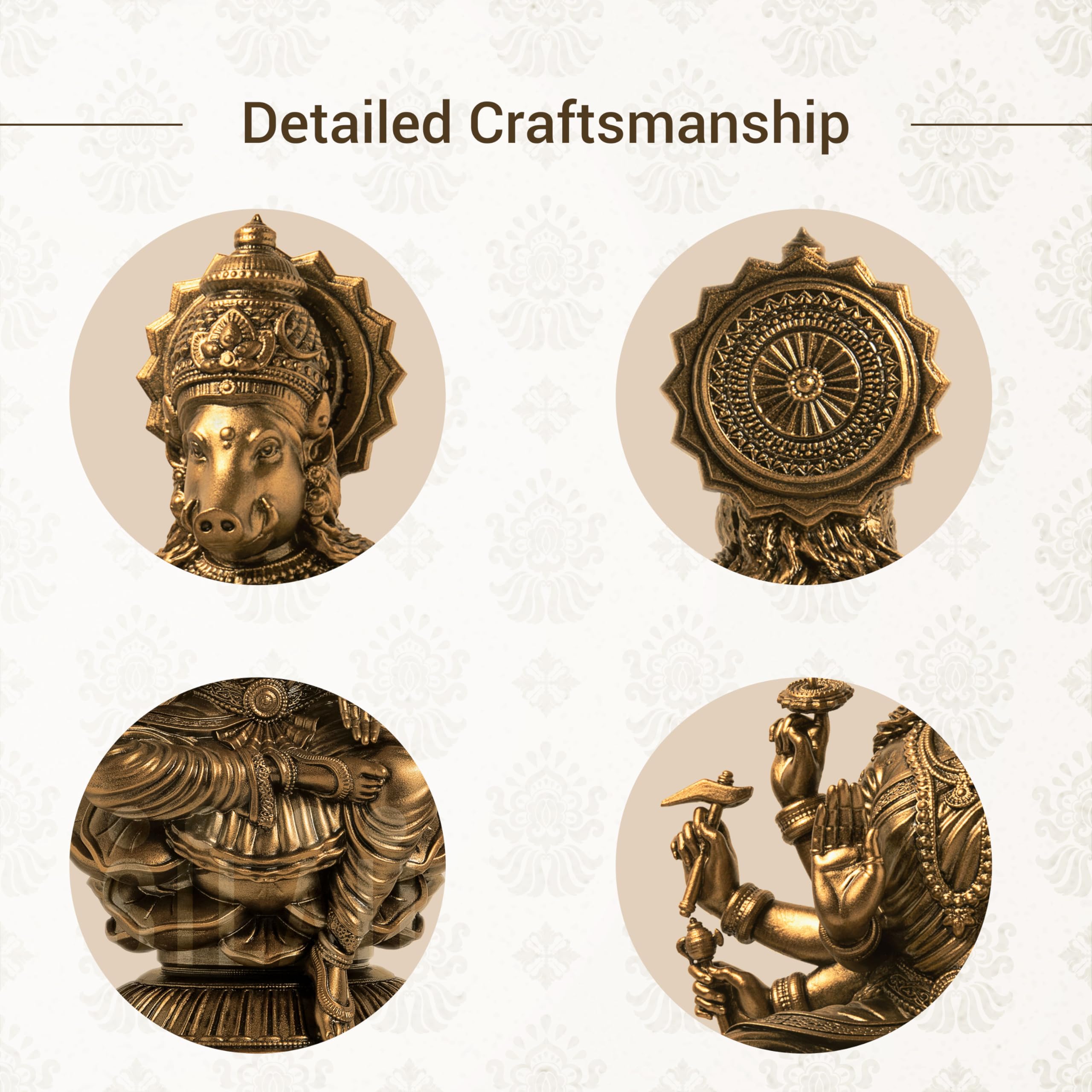 Silaii Goddess Varahi Amman Sculpture - Antique Bronze Finish, Handcrafted Statue For Puja Room, Home Decor, And Gifting (9 Inch